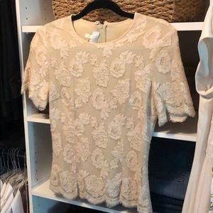 Escada lace short sleeve blouse European size 36